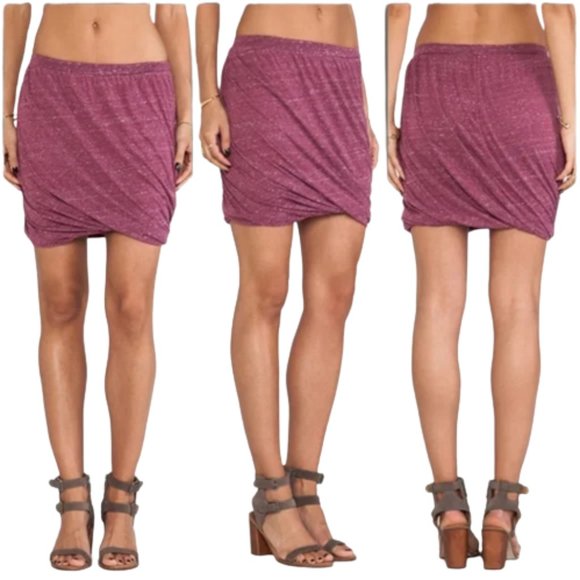Free People Heathered Twisted Hem Bubble Skirt - Picture 1 of 6